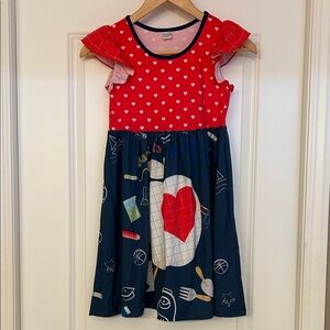 Charming Heart Patterned Kids Dress